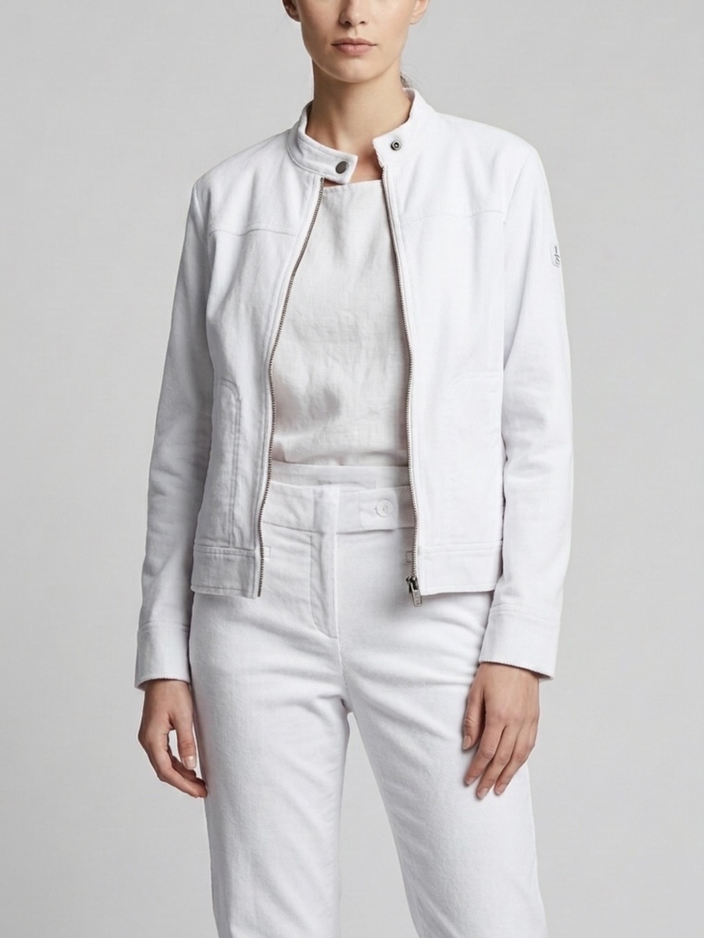 Y2K New York & Co Corduroy Ivory White Pants & Matching Jacket Woman’s Size 6